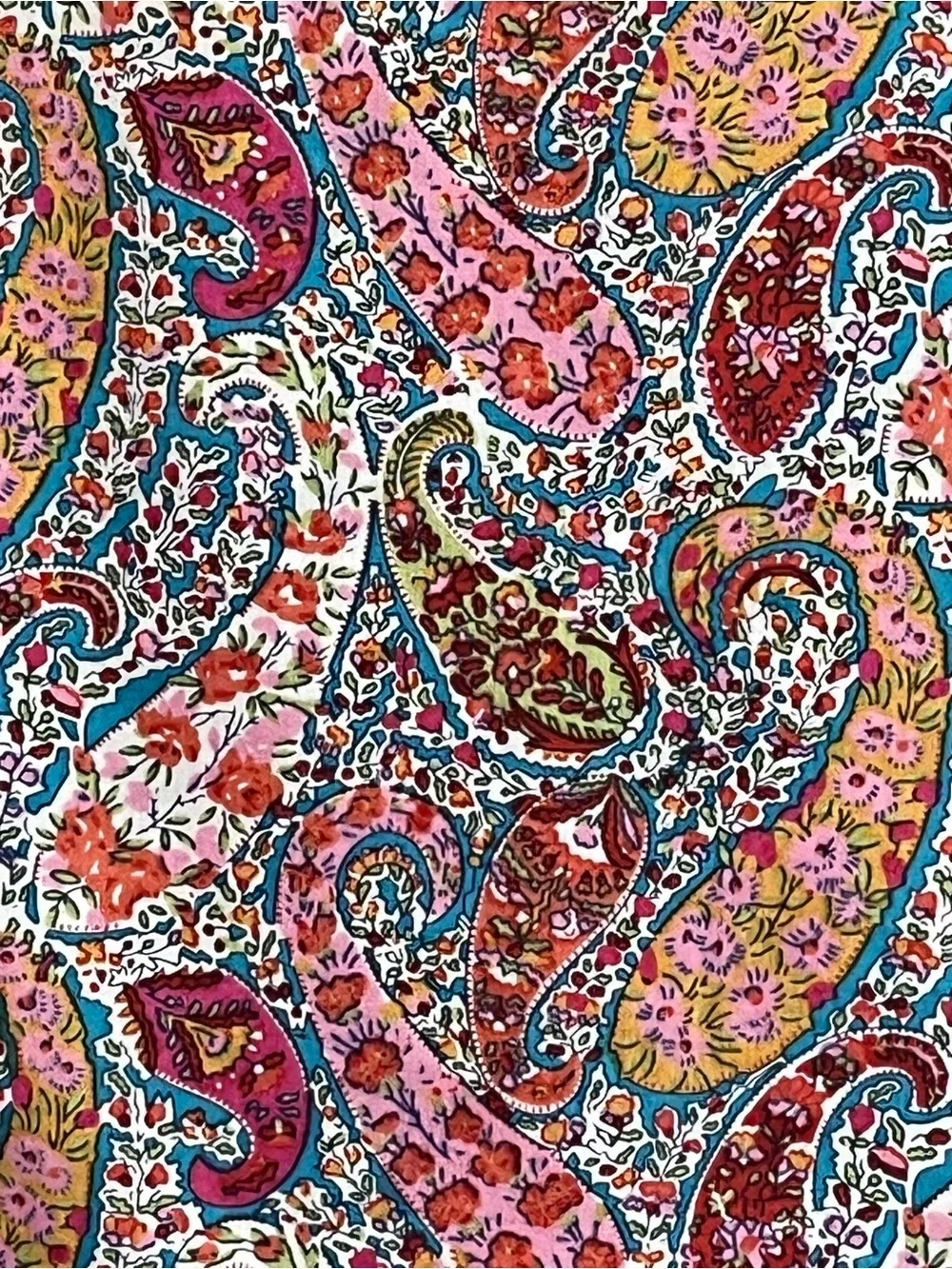 J. Crew Women’s Pink Blue Paisley Long Sleeve Button-Down Shirt Blouse SZ M